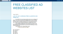 Desktop Screenshot of freeclassifiedadswebsiteslist.blogspot.com