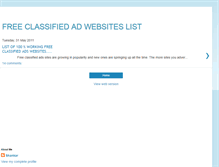 Tablet Screenshot of freeclassifiedadswebsiteslist.blogspot.com