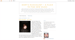 Desktop Screenshot of marysmusicology.blogspot.com