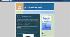 Desktop Screenshot of prcolloquium2009.blogspot.com