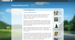 Desktop Screenshot of peepinsidemymind.blogspot.com