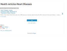 Tablet Screenshot of healtharticles-heartdiseases.blogspot.com