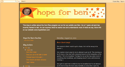 Desktop Screenshot of hope-for-ben.blogspot.com