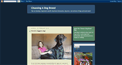 Desktop Screenshot of choosingadogbreed.blogspot.com