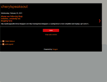 Tablet Screenshot of cherylspeaksout.blogspot.com