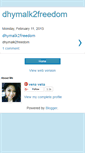 Mobile Screenshot of dhymalk2freedom.blogspot.com