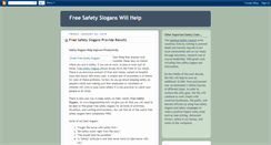 Desktop Screenshot of freesafetyslogans123.blogspot.com