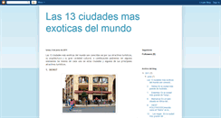 Desktop Screenshot of las13ciudadesmasexoticasdelmundo.blogspot.com