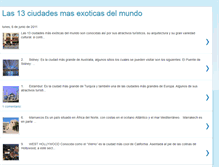 Tablet Screenshot of las13ciudadesmasexoticasdelmundo.blogspot.com