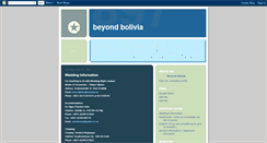 Desktop Screenshot of beyondbolivia.blogspot.com
