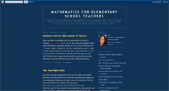 Desktop Screenshot of mathforelementaryschoolteachers.blogspot.com