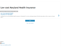 Tablet Screenshot of lowcostmarylandhealthinsurance.blogspot.com