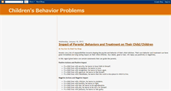 Desktop Screenshot of child-behavior-problems.blogspot.com