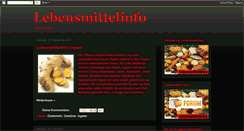 Desktop Screenshot of lebensmittelinfo.blogspot.com