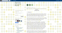 Desktop Screenshot of chemistrylaboratoryreports.blogspot.com