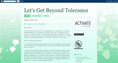 Desktop Screenshot of letsgetbeyondtolerance.blogspot.com