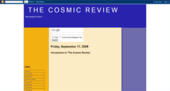 Desktop Screenshot of cosmicreview.blogspot.com