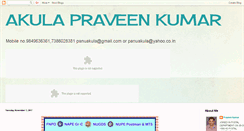 Desktop Screenshot of akulapraveen.blogspot.com