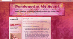 Desktop Screenshot of ponderedinmyheart.blogspot.com