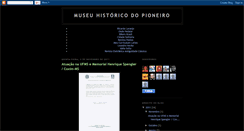 Desktop Screenshot of museuhistoricodopioneiro.blogspot.com