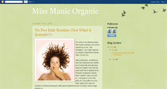 Desktop Screenshot of missmanicorganic.blogspot.com