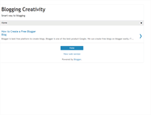 Tablet Screenshot of bloggingcreativity.blogspot.com