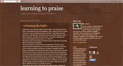 Desktop Screenshot of learningtopraise.blogspot.com