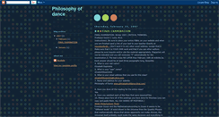 Desktop Screenshot of philosophyofdance.blogspot.com