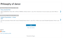 Tablet Screenshot of philosophyofdance.blogspot.com