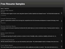 Tablet Screenshot of freeresumesamples.blogspot.com