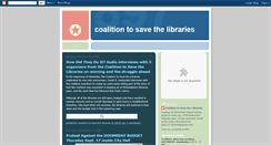 Desktop Screenshot of coalitiontosavethelibraries.blogspot.com