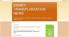 Desktop Screenshot of kidneytransplantationnews.blogspot.com