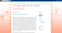 Desktop Screenshot of iforgotmyipodtouchpassword.blogspot.com