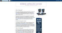 Desktop Screenshot of hordeleveling-guide.blogspot.com