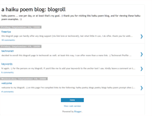Tablet Screenshot of haiku-poems-blog-blogroll.blogspot.com