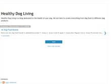 Tablet Screenshot of healthydogliving.blogspot.com