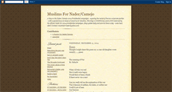 Desktop Screenshot of muslimsfornadercamejo.blogspot.com