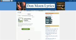 Desktop Screenshot of donmoenlyrics.blogspot.com