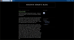 Desktop Screenshot of koushiksekar.blogspot.com