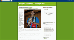 Desktop Screenshot of malaysia-endurance-challenge.blogspot.com