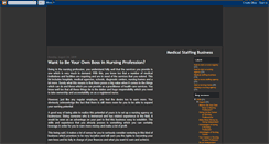 Desktop Screenshot of medicalstaffingbusiness101.blogspot.com