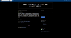 Desktop Screenshot of hayzwonderfulmadbutcrazyworld.blogspot.com