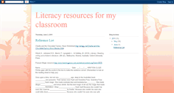 Desktop Screenshot of literacyresourcesformyclassroom.blogspot.com