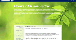 Desktop Screenshot of doorsofknowledge.blogspot.com