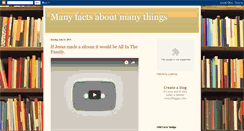 Desktop Screenshot of manyfactsmanythings.blogspot.com