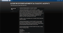 Desktop Screenshot of lexiumentertainmenttalentagency.blogspot.com