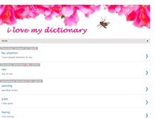 Tablet Screenshot of ilovemydictionary.blogspot.com