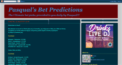 Desktop Screenshot of pasquals-bet-pedictions.blogspot.com