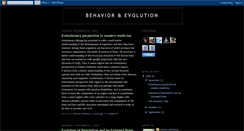 Desktop Screenshot of behaviorandevolution.blogspot.com