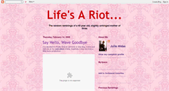 Desktop Screenshot of mylifesariot.blogspot.com